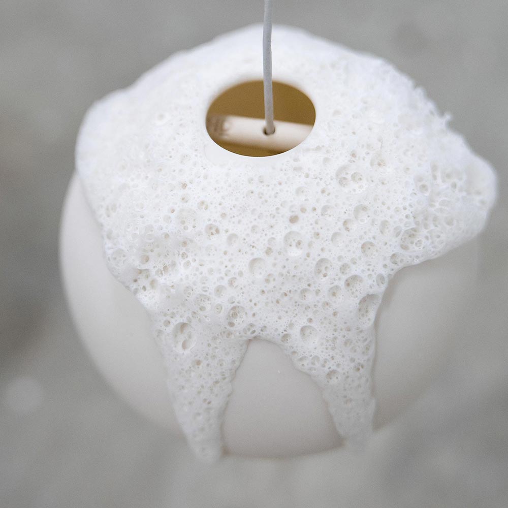 Porcelain foam sphere by Yvette Hoffmann Design